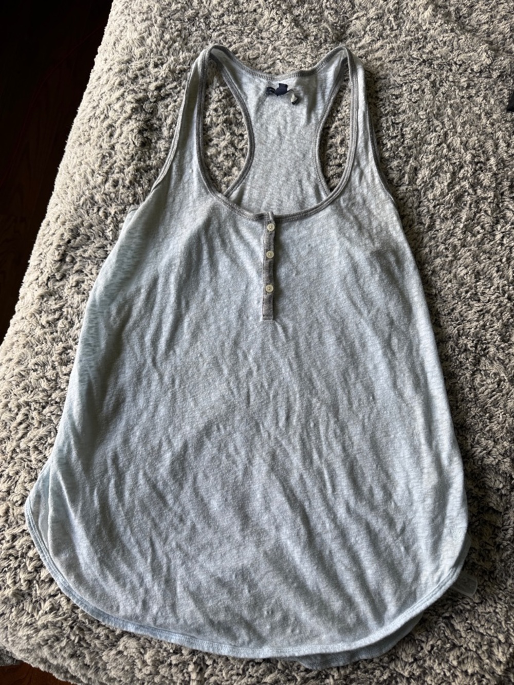 American Eagle Outfitters Light Blue Racerback Henley Tank